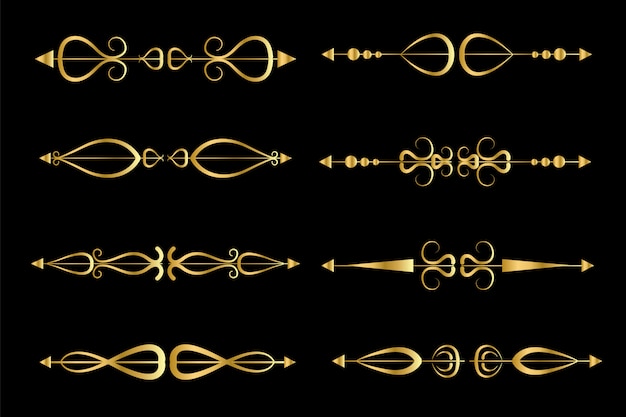 Vector set of golden frames