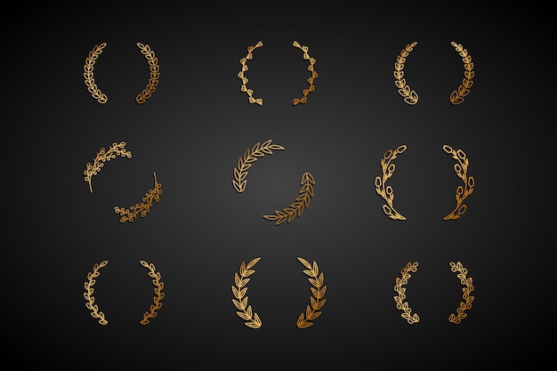 Vector set of golden frames