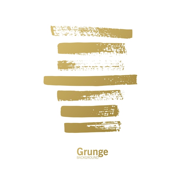 Set of golden paint brush strokes  gold brush paint strokes golden glitter texture vector illustr