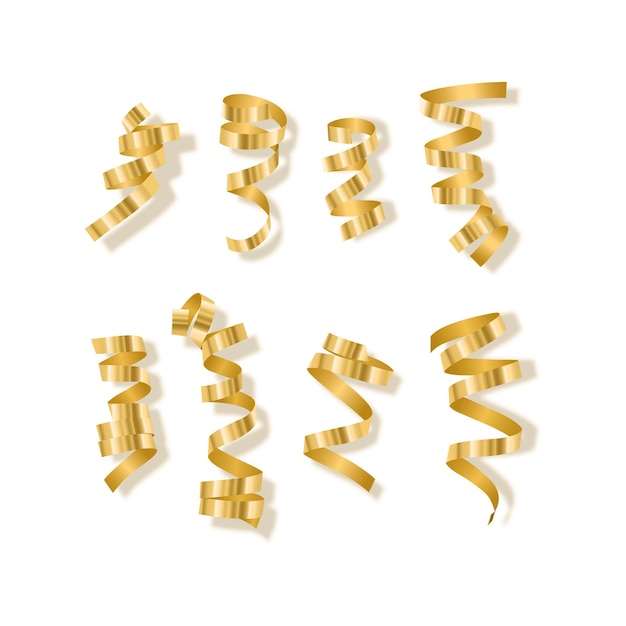 Set of Golden ribbons for your design