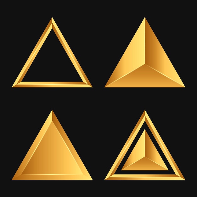 Premium Vector | Set of golden triangle