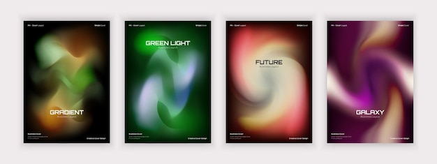 A set of gradient abstract background design covers