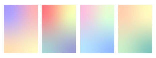 Set of gradient background beautiful soft blurred mesh gradation pastel color