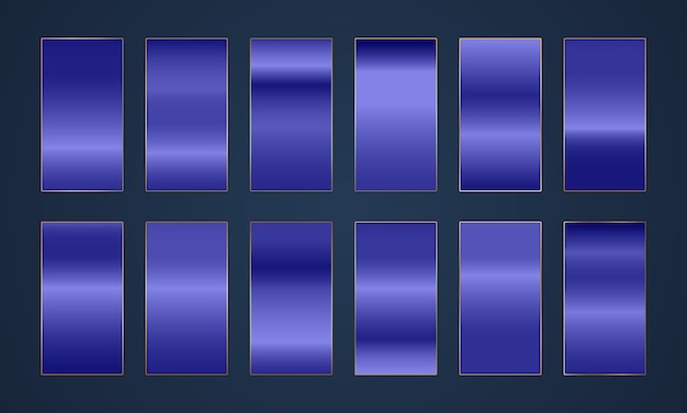 Set of gradient in blue color