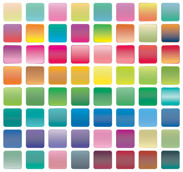 Vector set of gradient button icons