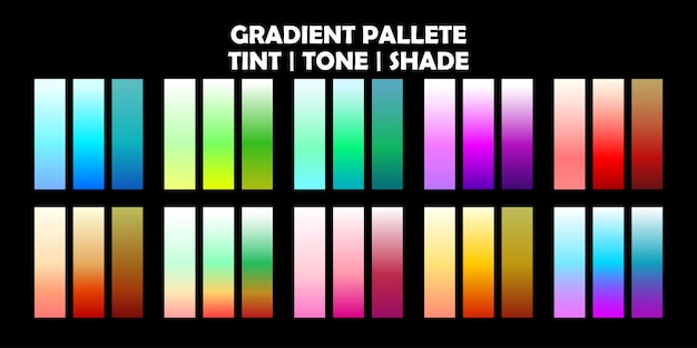 a set gradient color palet tint tone and shade gradation color