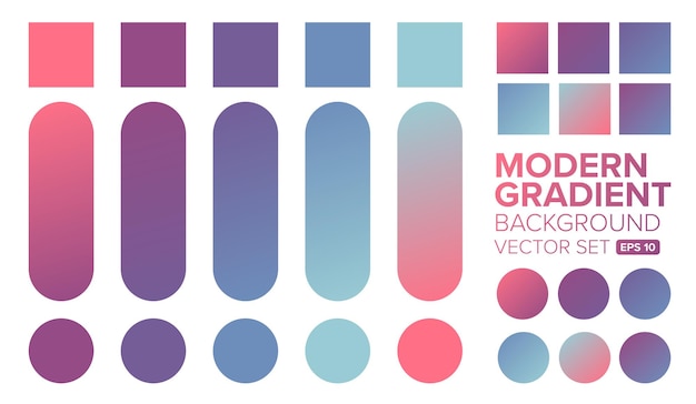 Set of gradient colors illustration