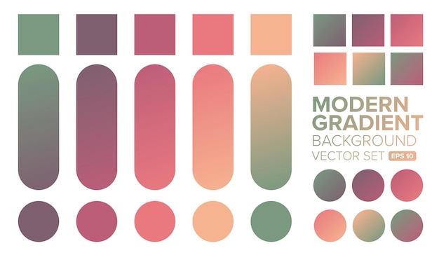 Set of gradient colors illustration