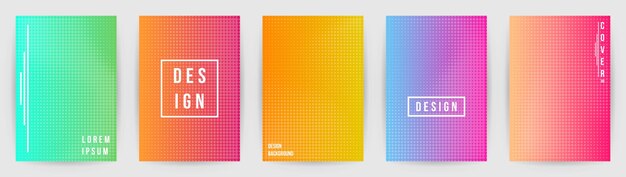 set gradient cover book background. fluid bright halftone texture