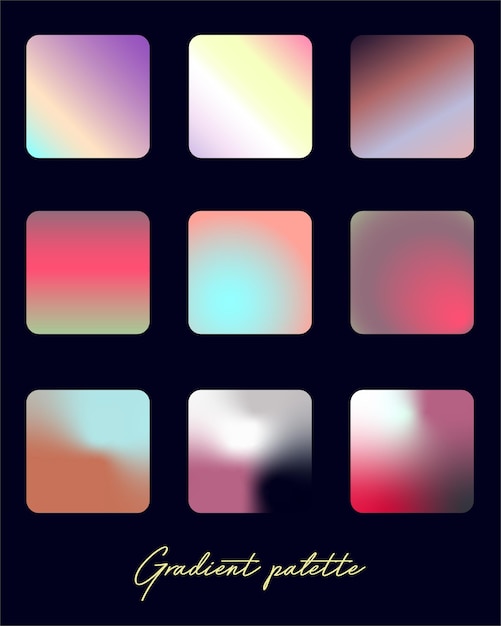 Vector set gradient nude palette colorful