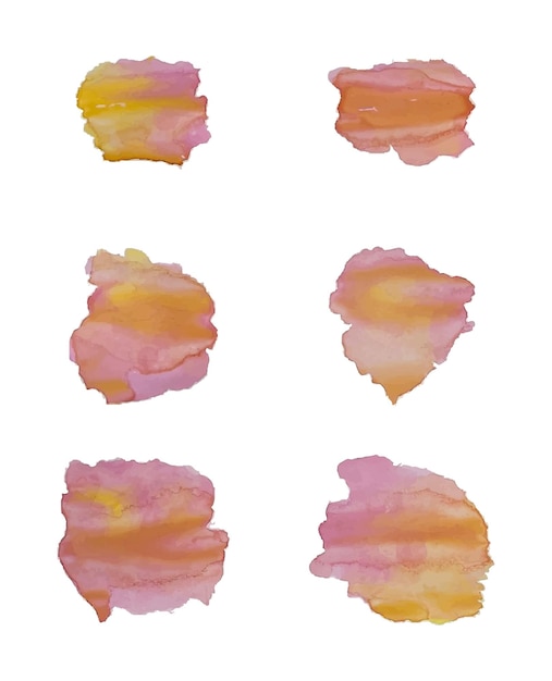 Vector set gradient spots with pink and yellow color