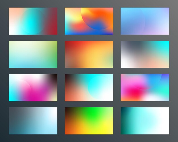 Set of gradient textures design for background, web banner, wallpaper, flyer, poster, brochure cover, typography, or other printing products. Vector illustration.