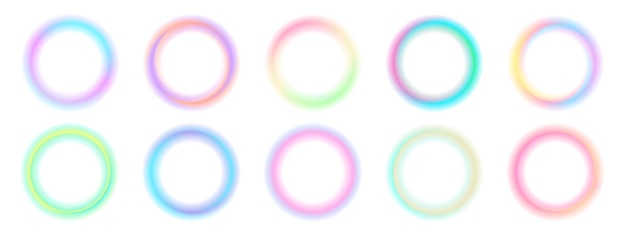 set of gradient with blur frames on white background vector illustration