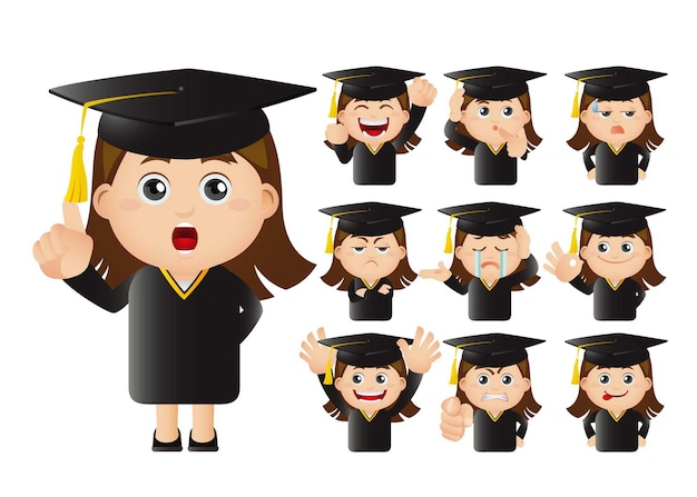 Vector set of graduates student