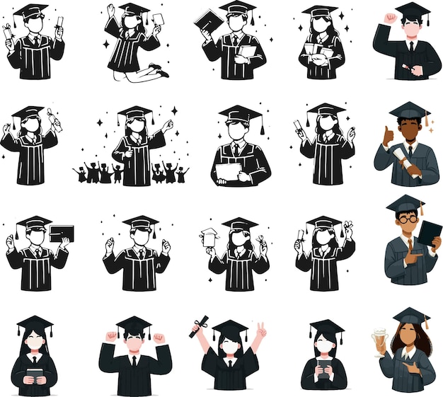 set of graduation icon