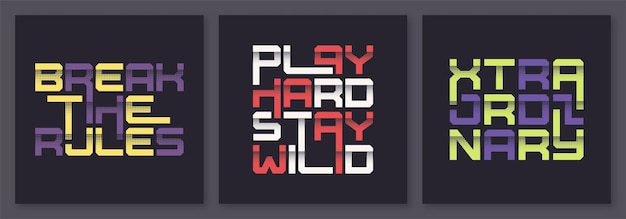 set of graphic modern tshirt vector designs typography