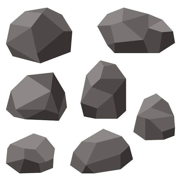 Set of gray stones.  illustration