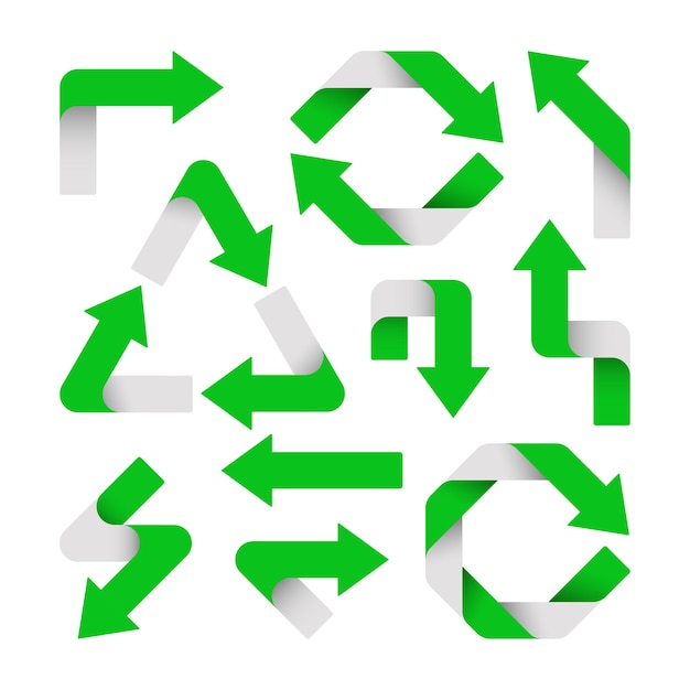 Set of green arrows are isolated