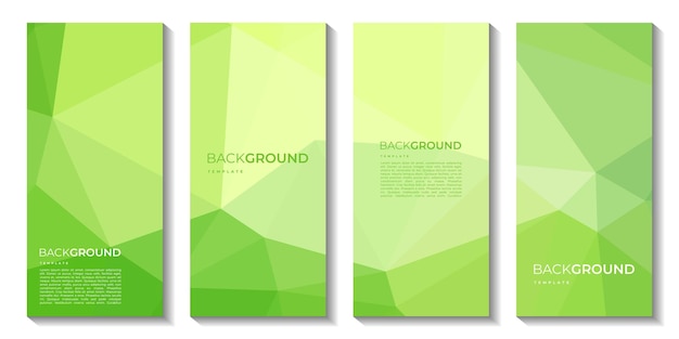 A set of green brochures with the words background.