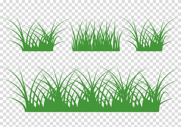 Set of Green Grass Illustration Vector On White Background Grass Clip Art Isolated Vector Elements