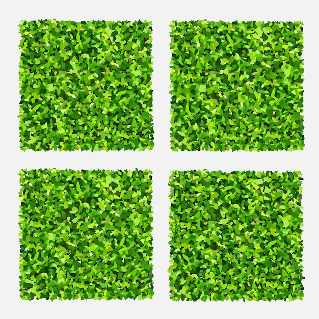 Set of green grass Realistic green lawn pattern and texture for background
