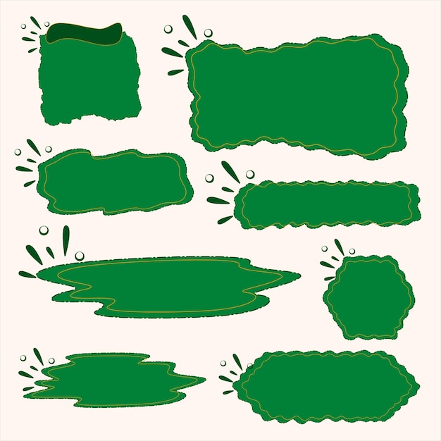 Set of Green Shape