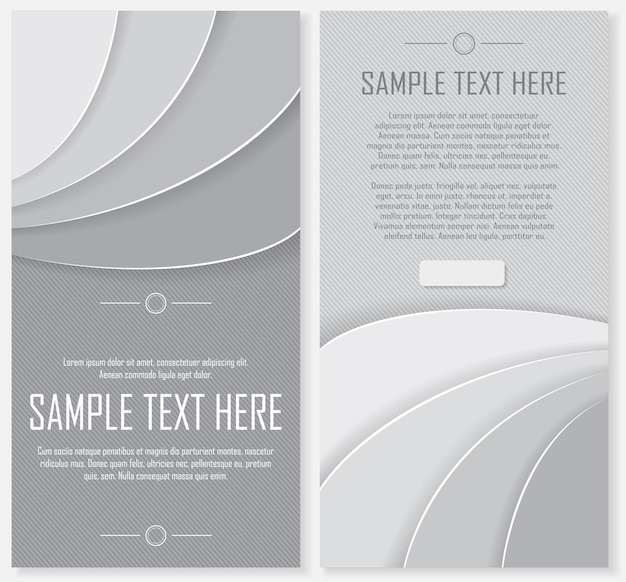 Set of grey abstract striped flyers with place for text Vector eps10