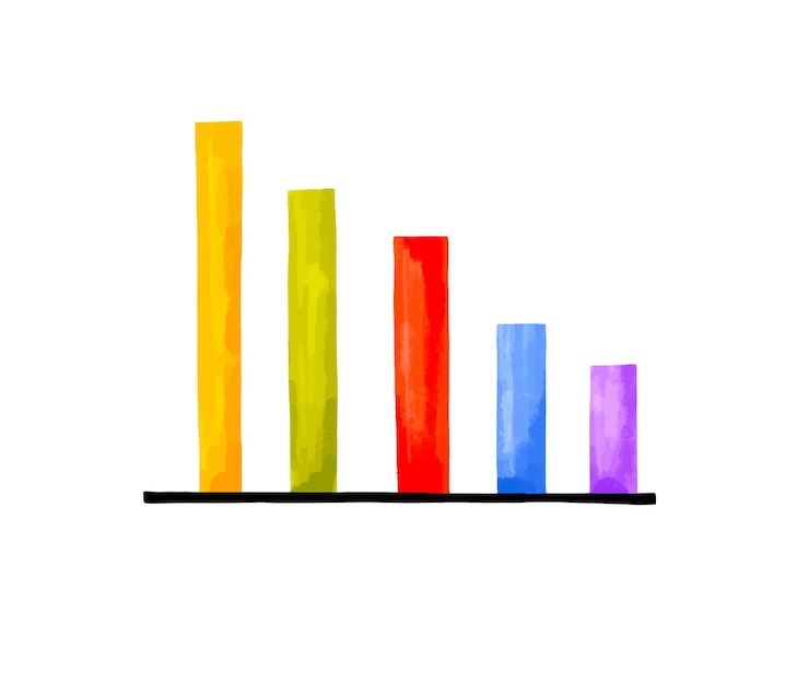 Vector set of growth graph hand drawn icons crtoon business chart fin