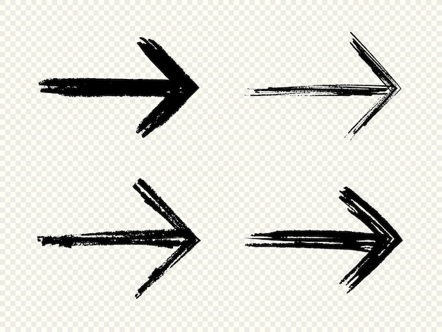 Set of grunge arrows