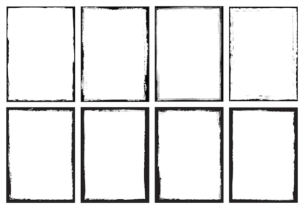 Vector set of grunge border frames