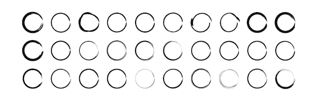 Набор кругов гранж. Вектор гранж круглые формы.