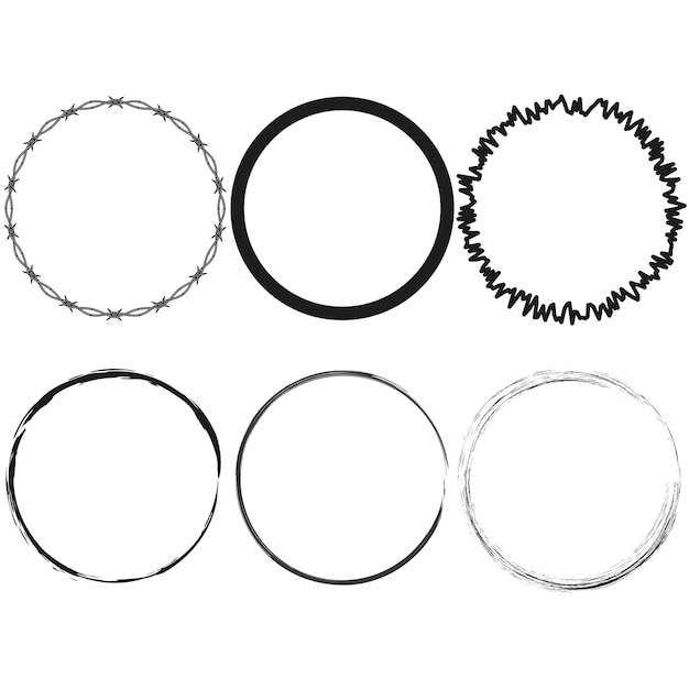 Set of grunge circles vector illustration eps 10 stock image