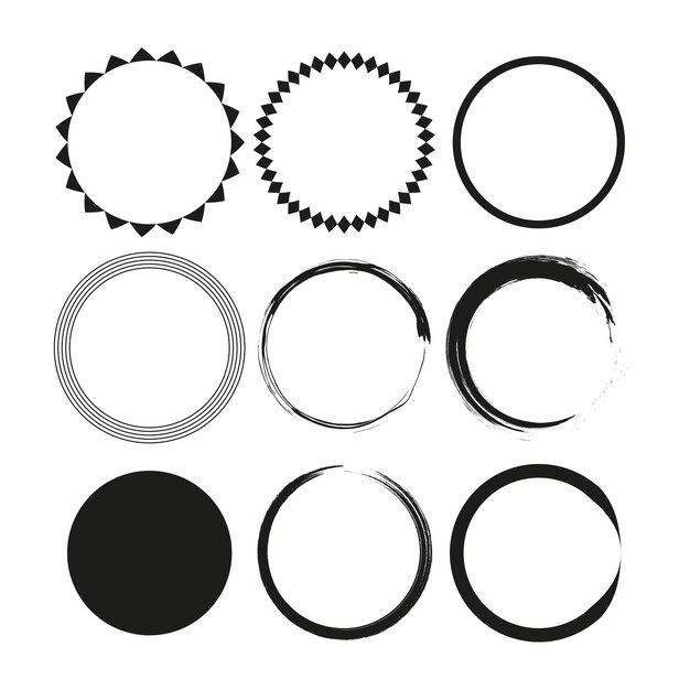 Set of grunge circles vector illustration eps 10