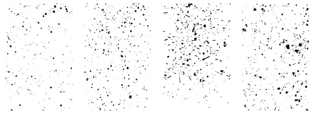 Vettore set di texture grunge in difficoltà con schizzi e graffi eps 10