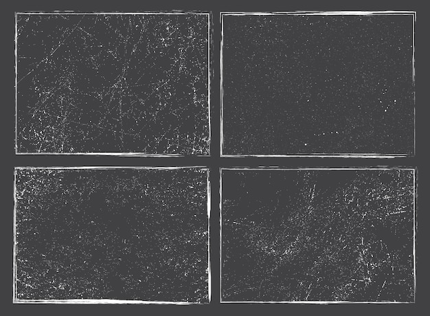 Vector set of grunge grainy textures.