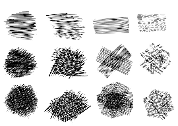 Vector set of grunge ink abstract spots for backgrounds collection of brush stroke