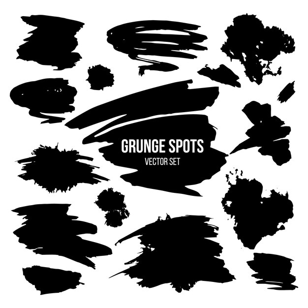 Set of grunge ink spots ans stains