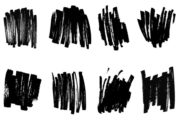 Vector set of grunge marker stains