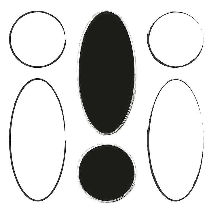 Vector set of grunge oval frames vector illustration eps 10 stock image