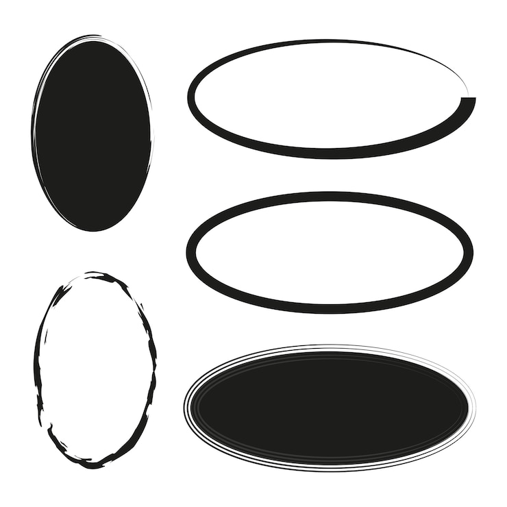 Vector set of grunge oval frames vector illustration eps 10 stock image