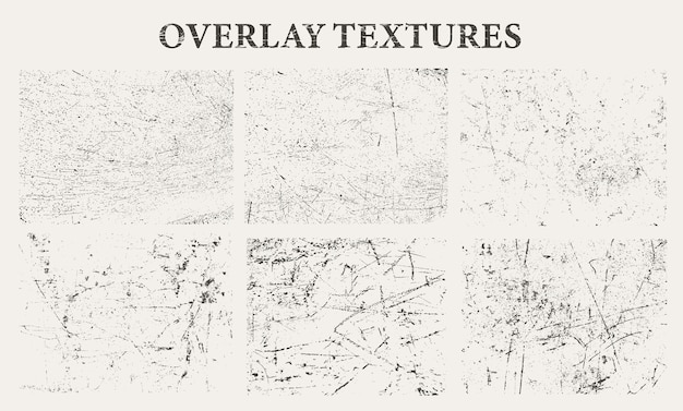 Vector set of grunge overlay textures