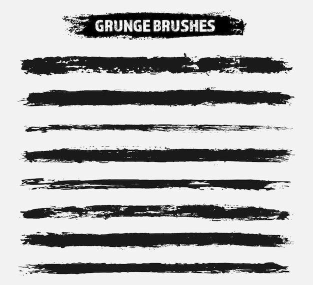 Set of grunge paint brush strokes