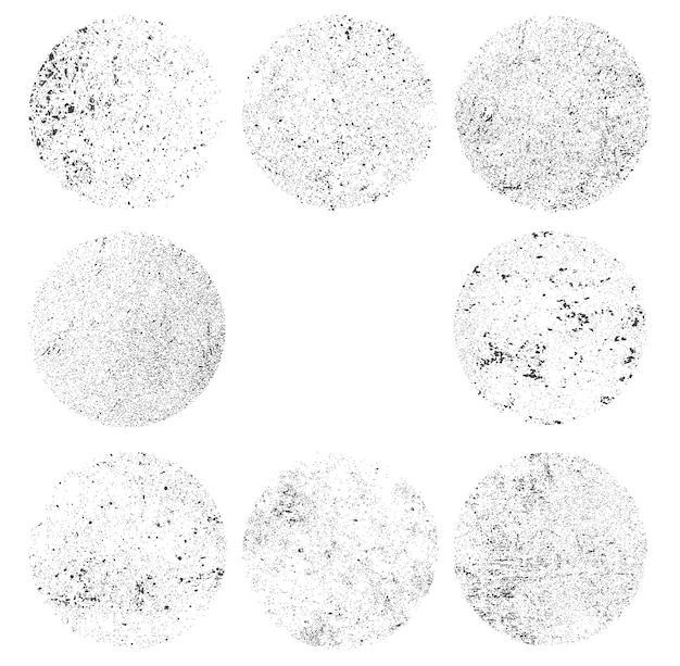 Vector set of grunge round textures