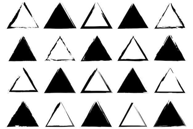 Set of grunge triangle brush texture stamp Vector illustration EPS 10 Stock image