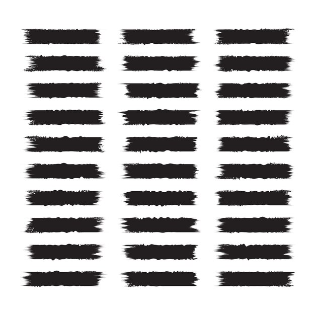 Vector set of grunge vector brush illustrator brush black paint stroke brush paper scrap grunge brush