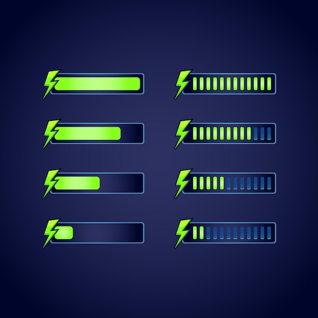 Set of gui fantasy rpg energy stamina progress bar   for 2d games