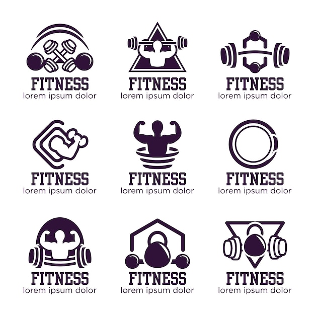 Vector set of gym logo