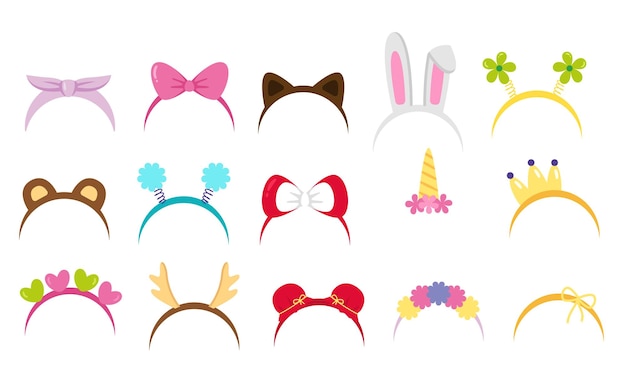 Premium Vector | Set of hair bands flat design collection head band