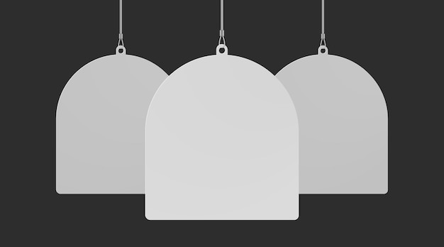 Set halfronde wimpelhangers die aan het plafond hangen, realistisch model