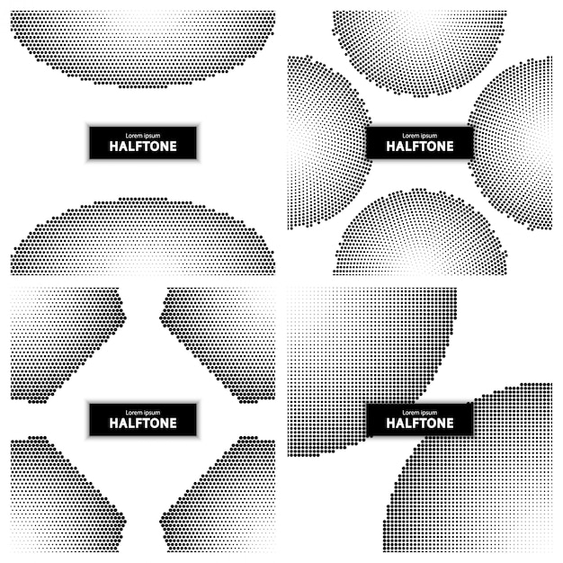 Vector set of halftone background